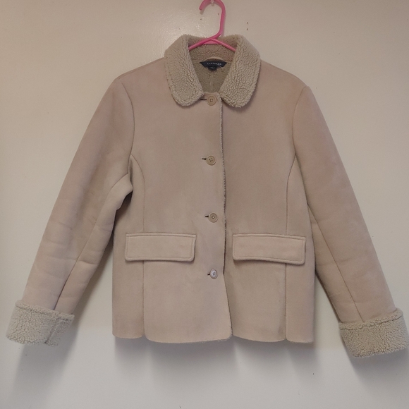 Lands' End Jackets & Blazers - Lands End Women's Tan Sherpa Coat Size Small Petite 6-8